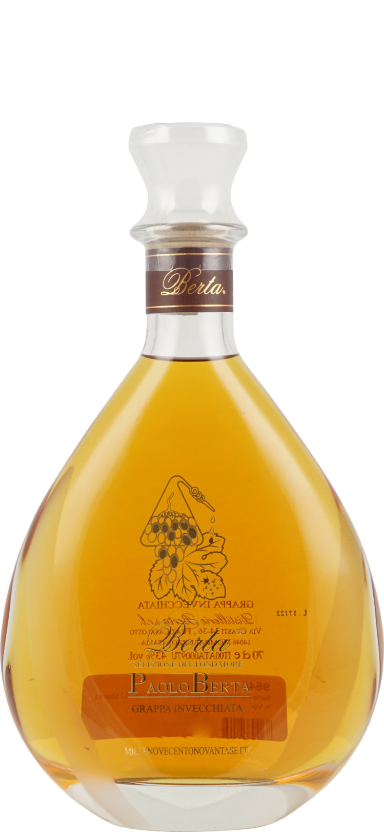 Berta Grappa Paolo Berta Selezione del Fondatore 1997 Berta Grappa Paolo Berta Selezione del Fondatore 1997